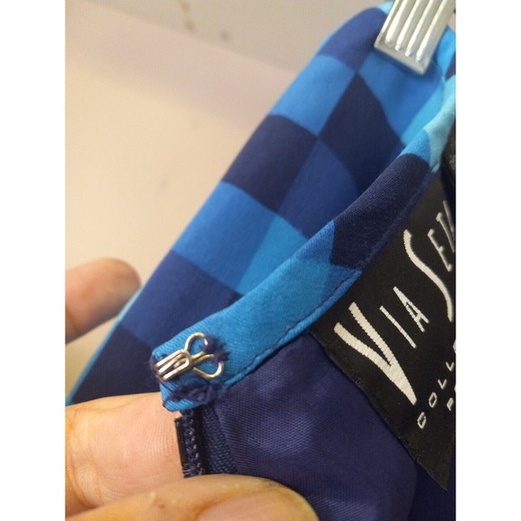 Via Seta Collection Womens Geometric Lined Silk Short Skirt Size 4P - Picture 6 of 10